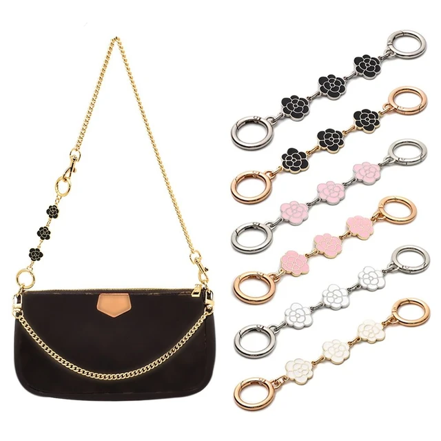Hot Replacement Shoulder Bag Extender Chain Camellia Shape Hanging Strap  Chain For Purse Clutch Handbag Hardware