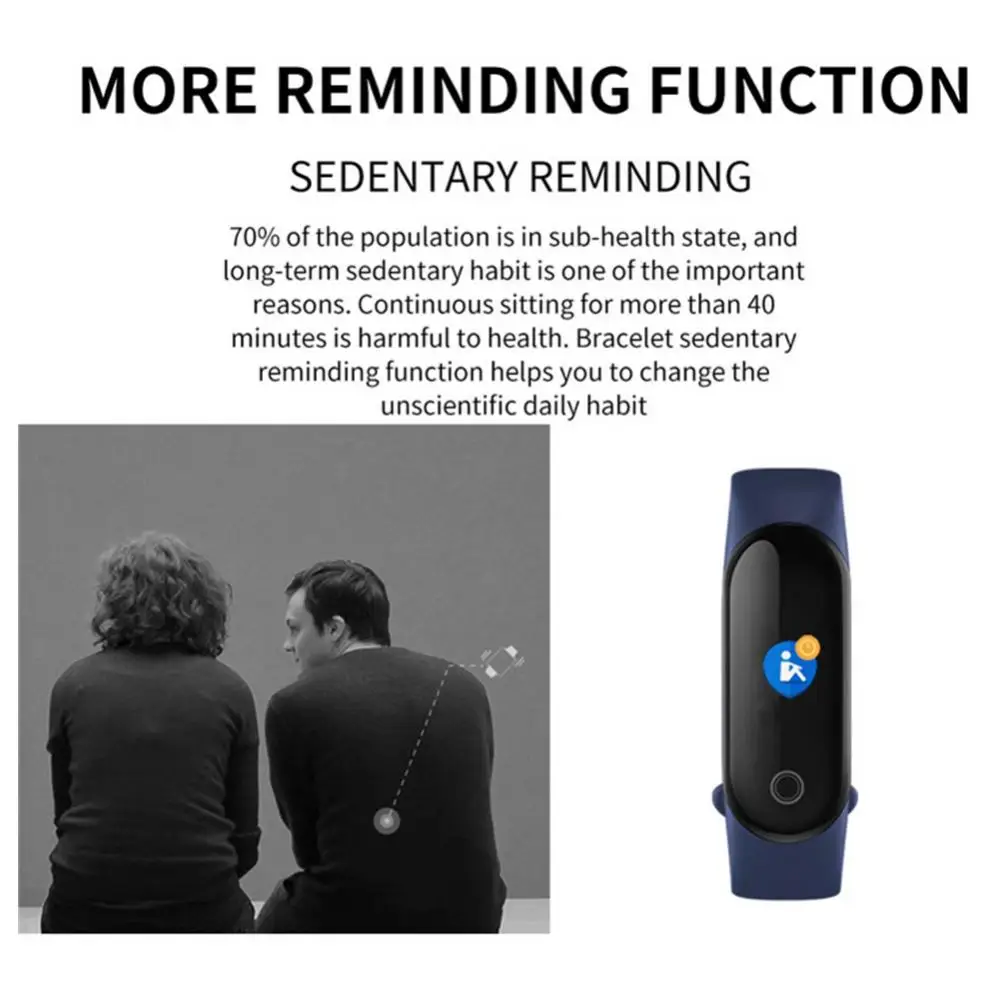M3 plus Smart Band Health Wristband Waterproof Fitness Tracker Blood Pressure Heart Rate Monitor Smart Bracelet smart watch Men