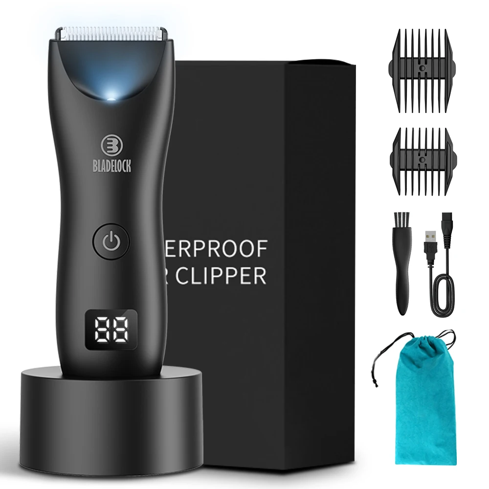 Men Hair Trimmer Groin Body Shaver Body Grooming Clipper Rechargeable Ceramic Bikini Epilator