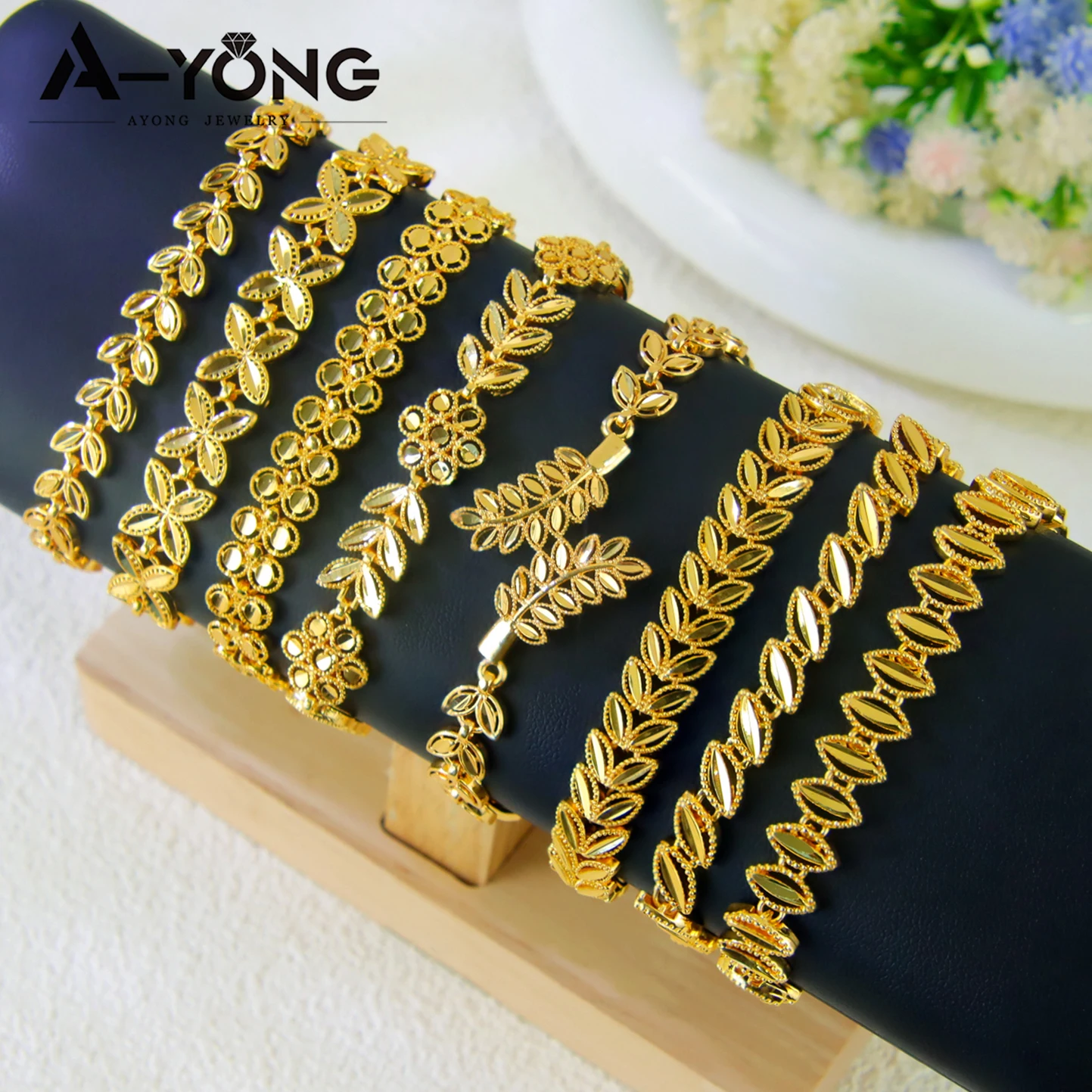 Luxury Dubai Gold Plated Bracelet 21k Gold Color Muslim Women