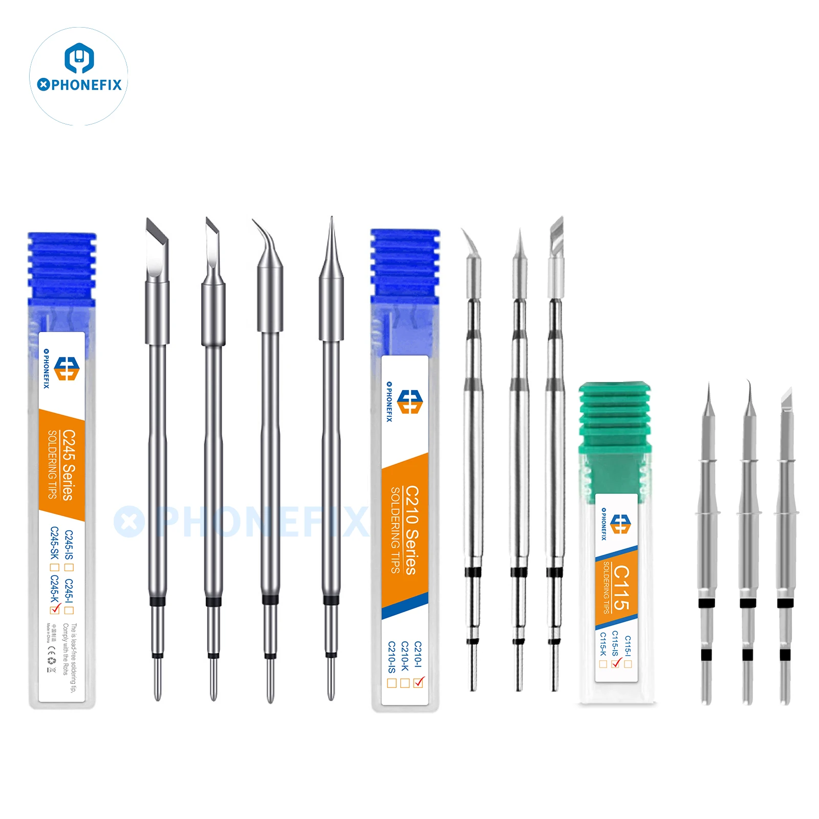 C210 C245 C115 Soldeerbout Tips Compatibel Met Jbc Nt115 Np115 Sugon T36 Aifen Soldeerstation Handvat Nano-Soldeergereedschap