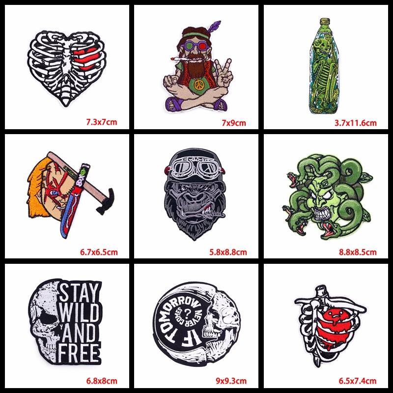 Aufnäher Die Punk Medusa - Bestickt Zum Aufbügeln Oder Aufnähen