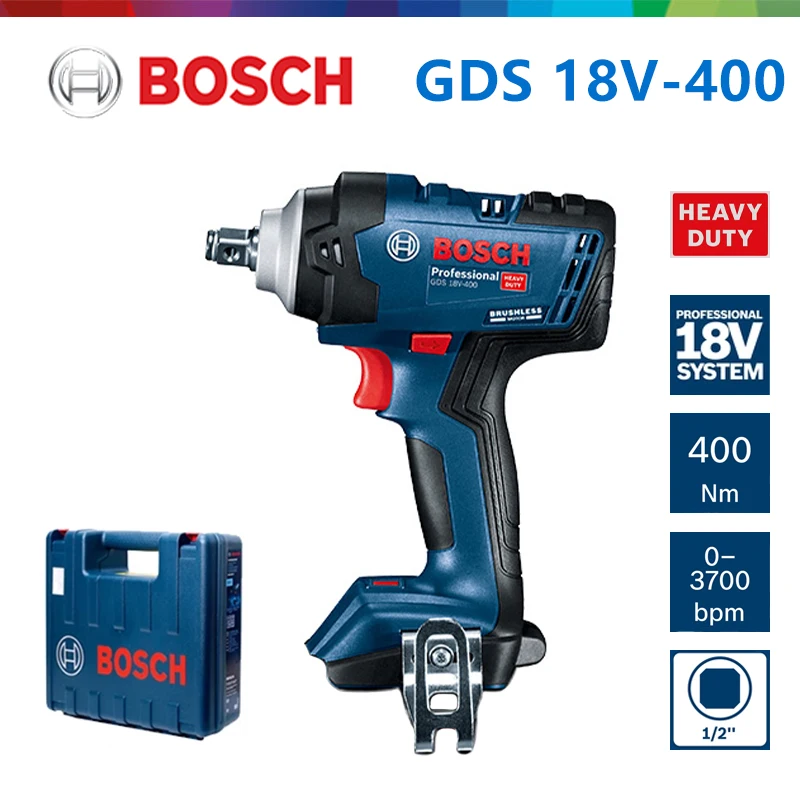 Гайковерт ударный Bosch GDS, 18 в, 400 нм, без аккумулятора