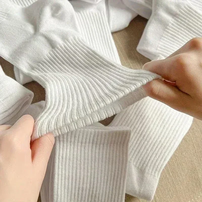 1/10Pairs Men Cotton New Style White Socks 4