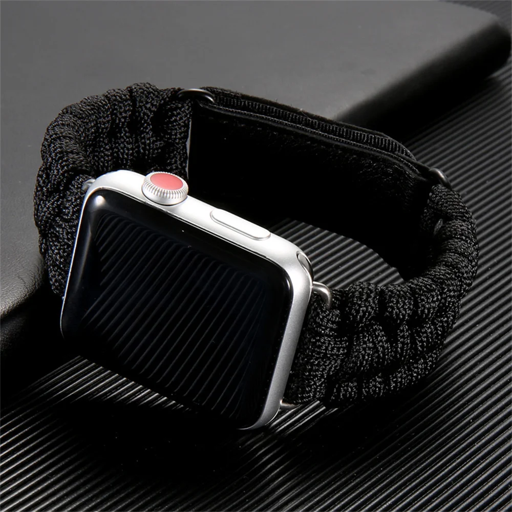 

Кожаный ремешок с застежкой для Apple Watch Ultra 49 мм Band Series 8/7 45 мм 41 мм Nylon Плетеный веревочный браслет iWatch 6 5 4 SE 44 мм 40 мм