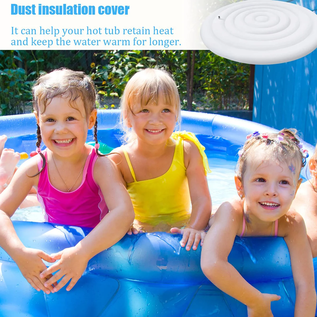 Round Small 145cm Outdoor Hot Tub Coverinflatable Round Collapsible Swimming Pool Filler Dust Cover Thermal Cover 4