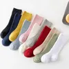 3Pairs/Lot Baby Knee High Socks Kids Girls Boys Soft Cotton Long Sock Cute Spanish Stripe Solid Children Socken For 0-8Years 4