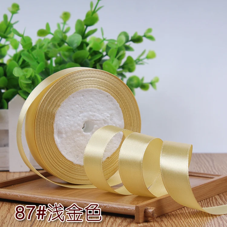 Vibrant Yellow Orange Gold Silk Satin Ribbons for Festive Gift Wrapping and Wedding Décor