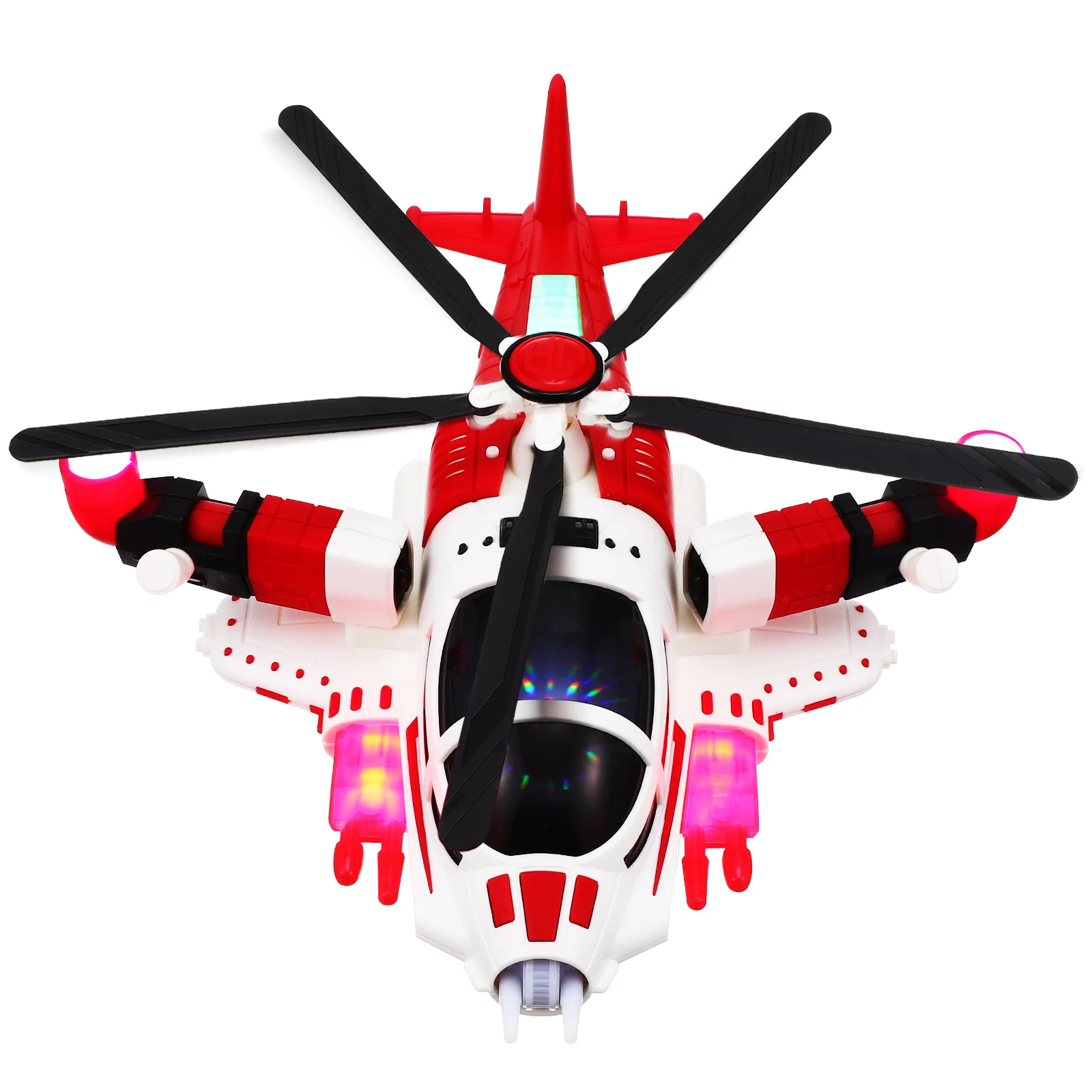 Transforming Aircraft (1 Red) Airplane Toy Airplanes Music Toys Out of Shape Plastic Kids Child Aeroplane