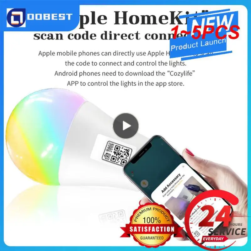 

1~5PCS Genuine Homekit WiFi Smart LED Lamp GU10 E14 E27 RGB Light Bulb Siri Voice APP Control Work For Home kit Alexa