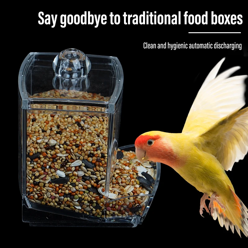 Acrylic Automatic Bird Feeders Chicken Feeding Trough Bird Feeders Parrot Feeder Food Container Cage Automatic Food Feeder