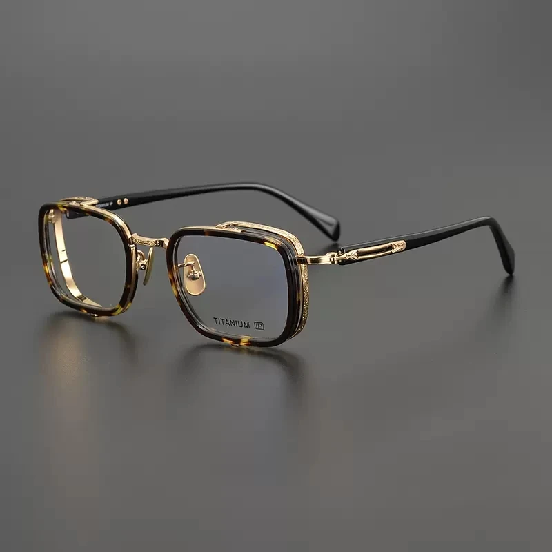 Titan Schildkröte Lesebrille Männlich Handgemachte Schmale Brillen Rahmen Anti Blaues Licht Gläser +1,0 1,5 1,75 2,0
