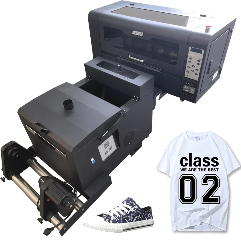 60CM A1 DTF Printer Xp600/I3200A1 Printheads 24 Inch T-Shirt Printing Machine With Powder Shaking Machine
