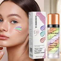 Crème anti-cernes à libération de presse à trois couleurs, crème éclaircissante pour base du visage, maquillage isolé 1