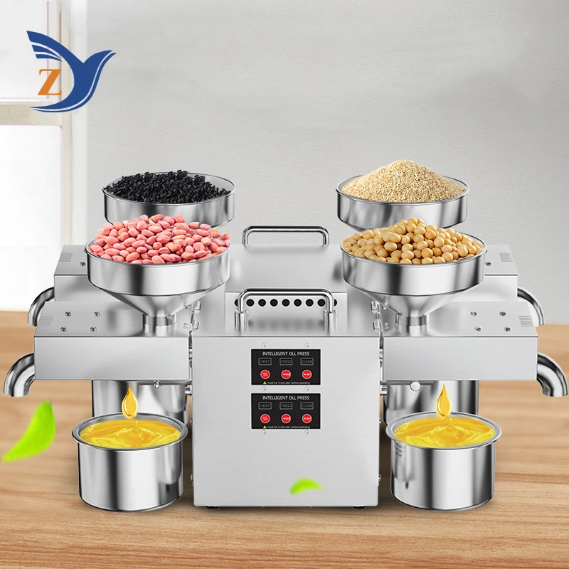 Oil Press Machine B04 Four-in-one Stainless Steel Commercial Kitchen Seeds Sunflower Sesame Coconut Peanut Bean Extraction Maker 2