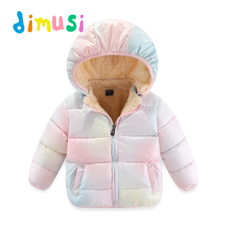 

DIMUSI Winter Boy's Cotton Warm Jacket Child Kids Thicken Padded Hooded Coats Fashion Girl Baby Fleece Snowsuit Jackets Clothing