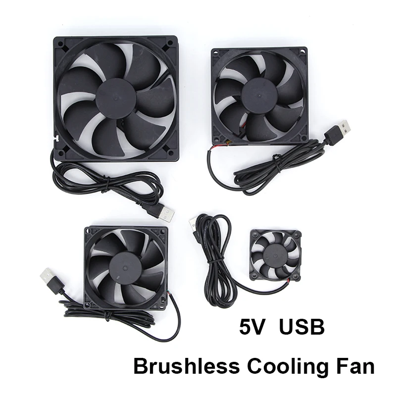 5V Brushless Cooling Fan USB Ventiliator Computer Case Cooler Oil-impregnated PBT CPU Radiator USB Fan PC Gadgets J17