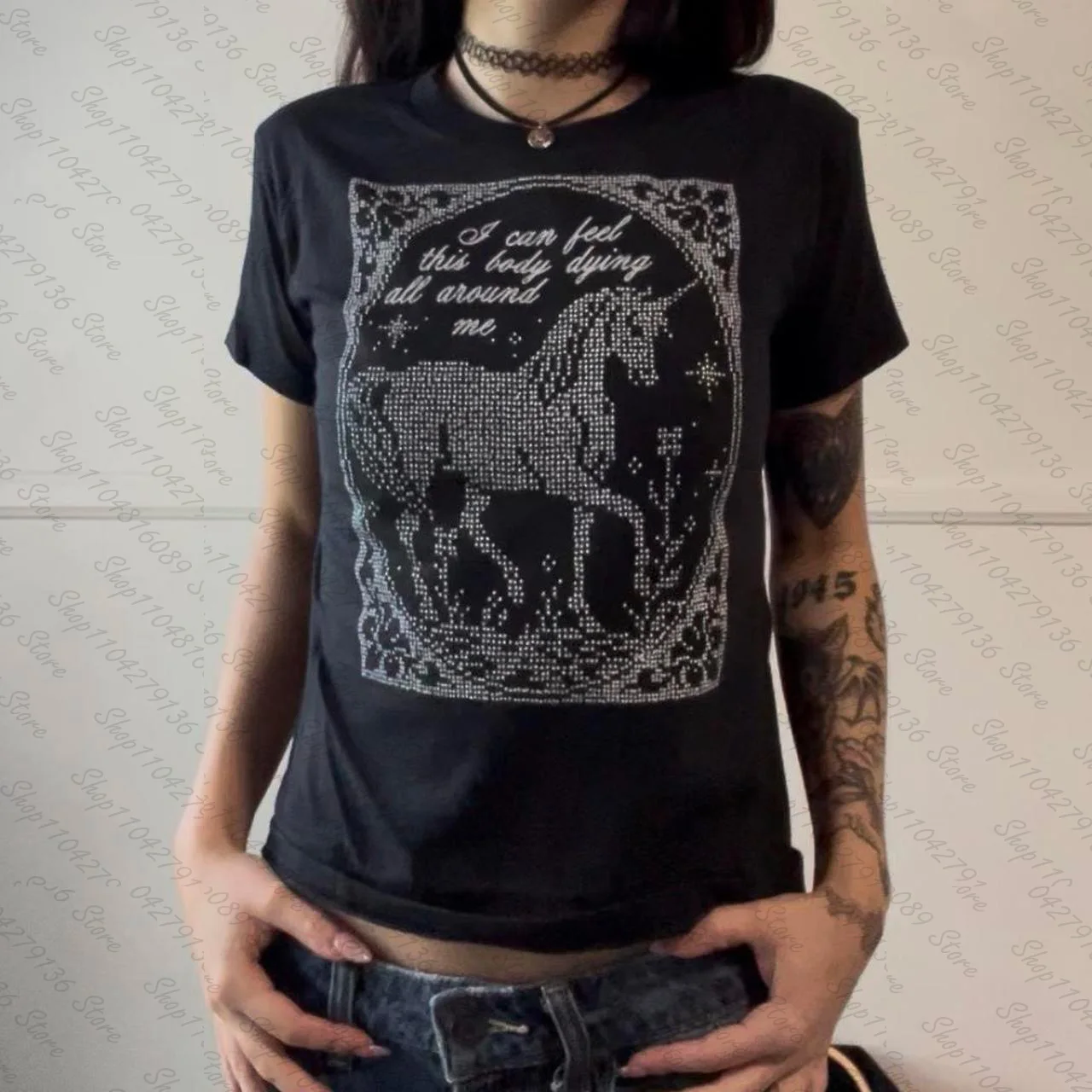 Camiseta estética Y2K para mujer