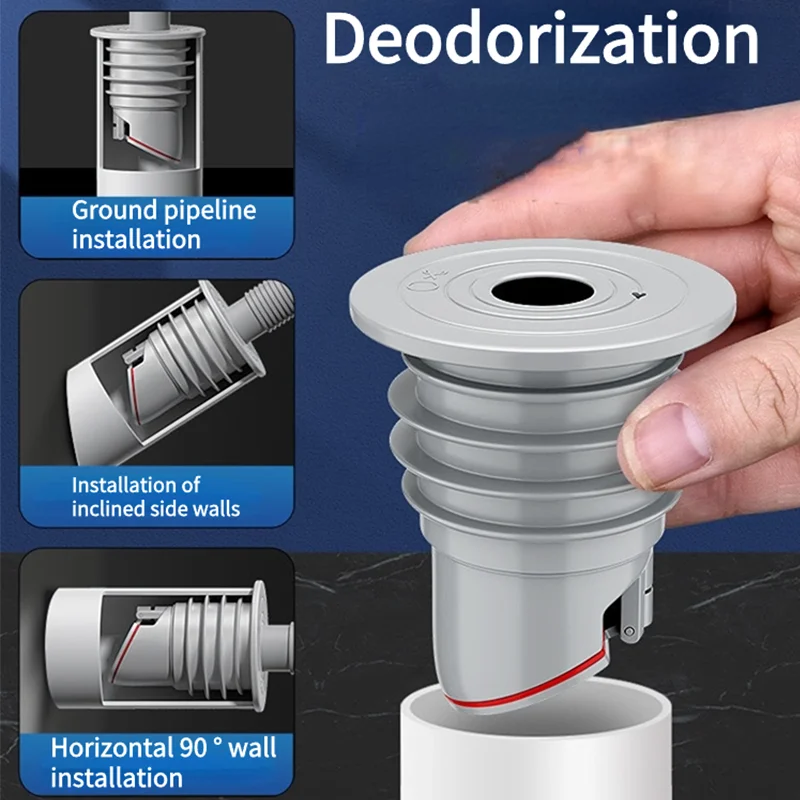 Sewer Seal Ring Silicone Sewer Pipe Sealing Ring Anti Odor Water Plug Floor Drain Seal Stopper Bathroom Accessorie
