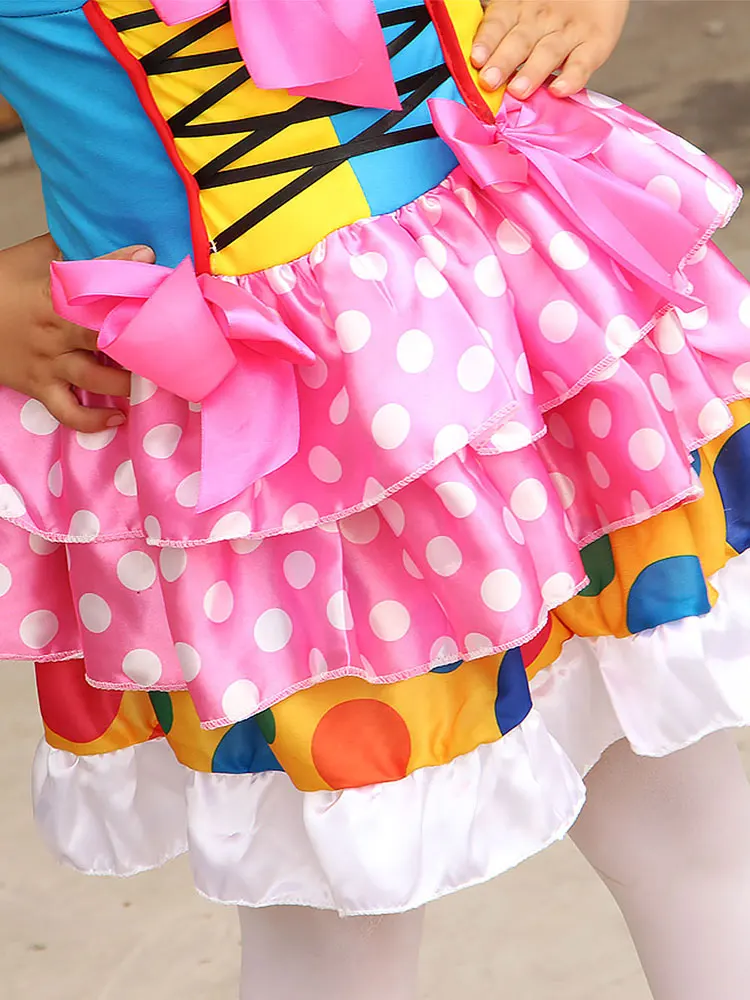 Kids Clown Costumes Haunted House for Lovely Baby Girls Boys Toddler Purim Carnival Party No Wig