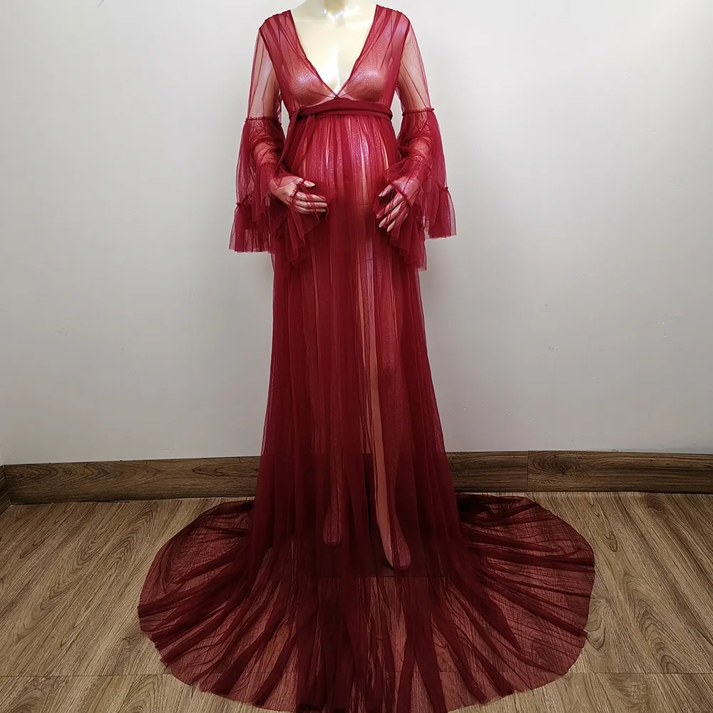 Don&Judy Fashion Transparent Tulle Maternity Dress for PhotoShoot Pregnancy  Dress Plus Size Photography Maternity Clothing - AliExpress 1501