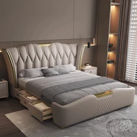 Lits imperméables esthétiques cadre Unique nordique salon lits de rangement Double chambre Muebles Para El Hogar accessoires de maison 1