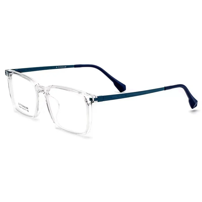 

54mm Ultra Light Square Eyeglasses Frame For Men And Women Titanium Flexible Legs With TR90 Rim Eyewear Spectacles Frame B8284