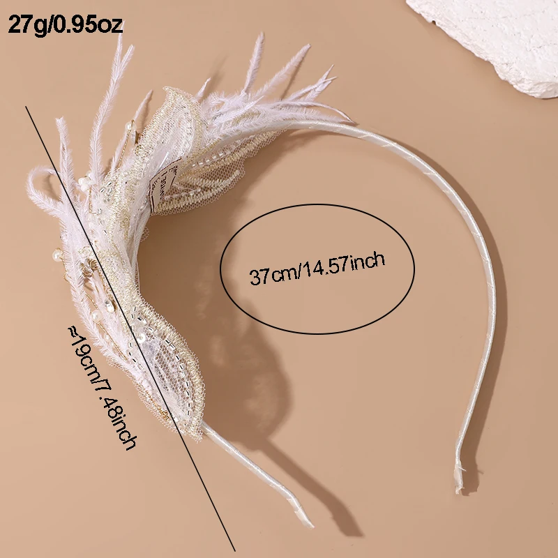 1 Stück Braut-Stirnband mit Federn – weicher Feder-Haarreif, perfekt für Hochzeits- und Fotoshooting-Styling. – Detail 6