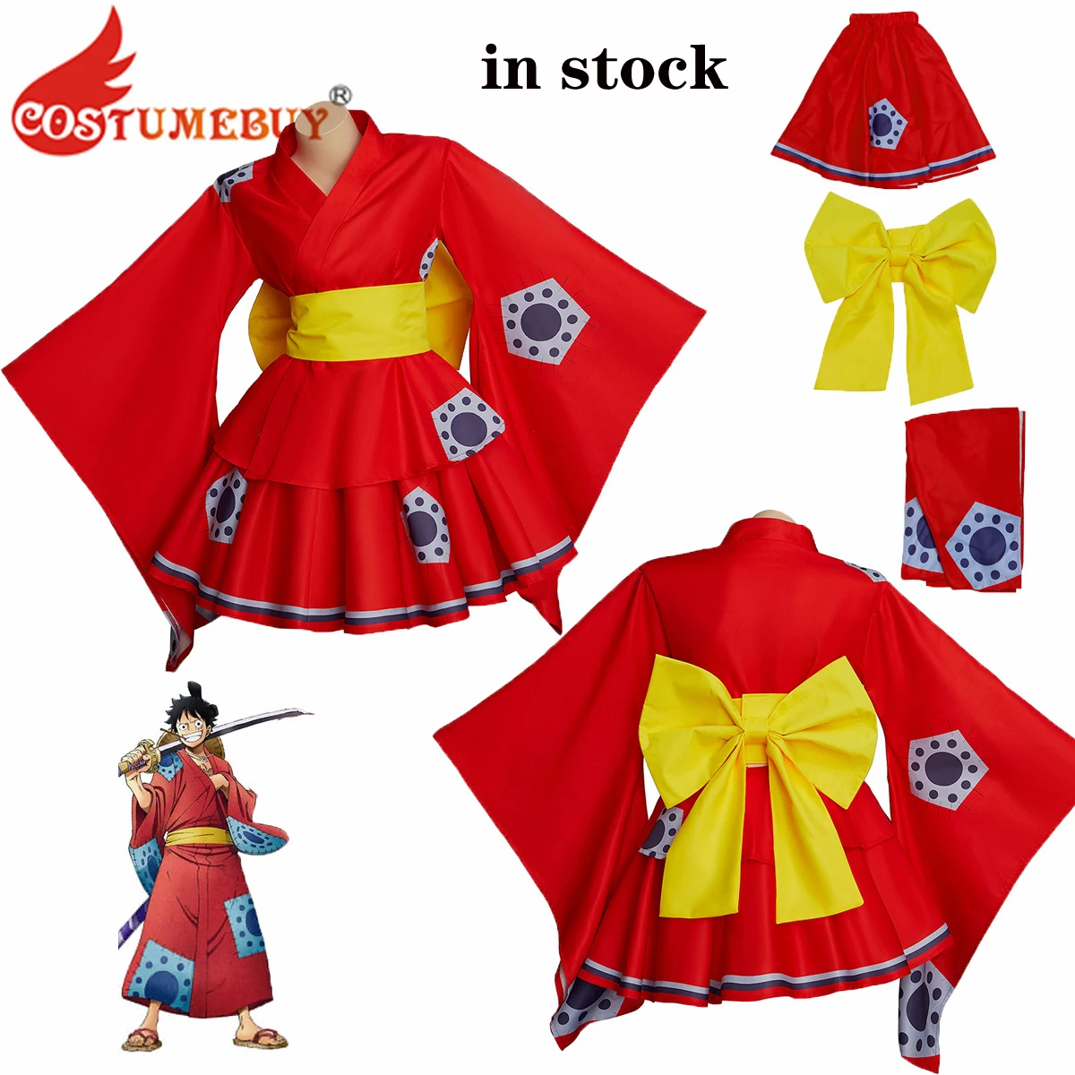 Monkey D Luffy Anime quimono vestido, Wano Country Arc Cosplay