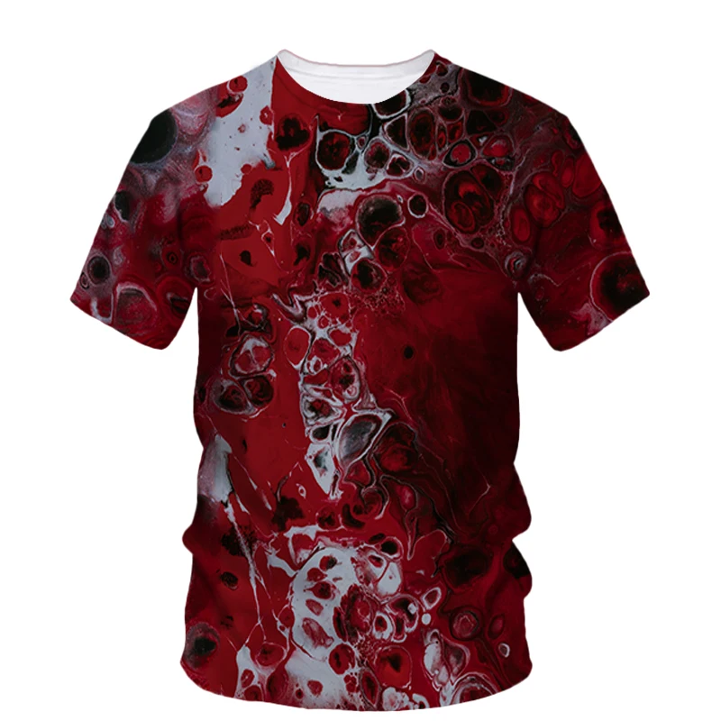 Polo Camisa Color Rojo Sangre Camisetas Con Estampado 3D Para