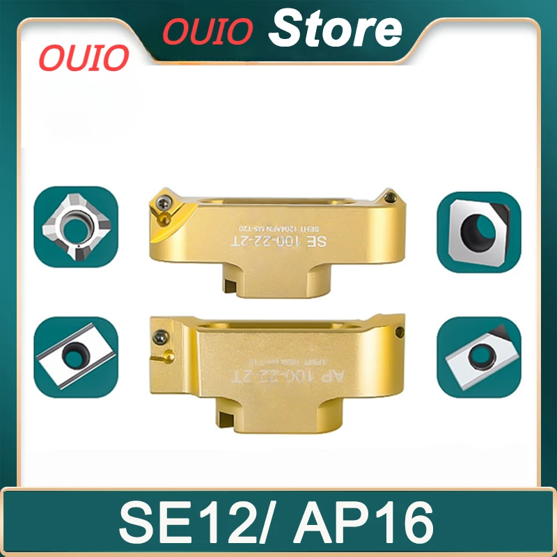 

OUIO AP SE Milling Cutters Tools KM12 400R 50 22 27 Right-angle Two-edged Bridge Type Aluminum Alloy Milling Cutter Cutter Head