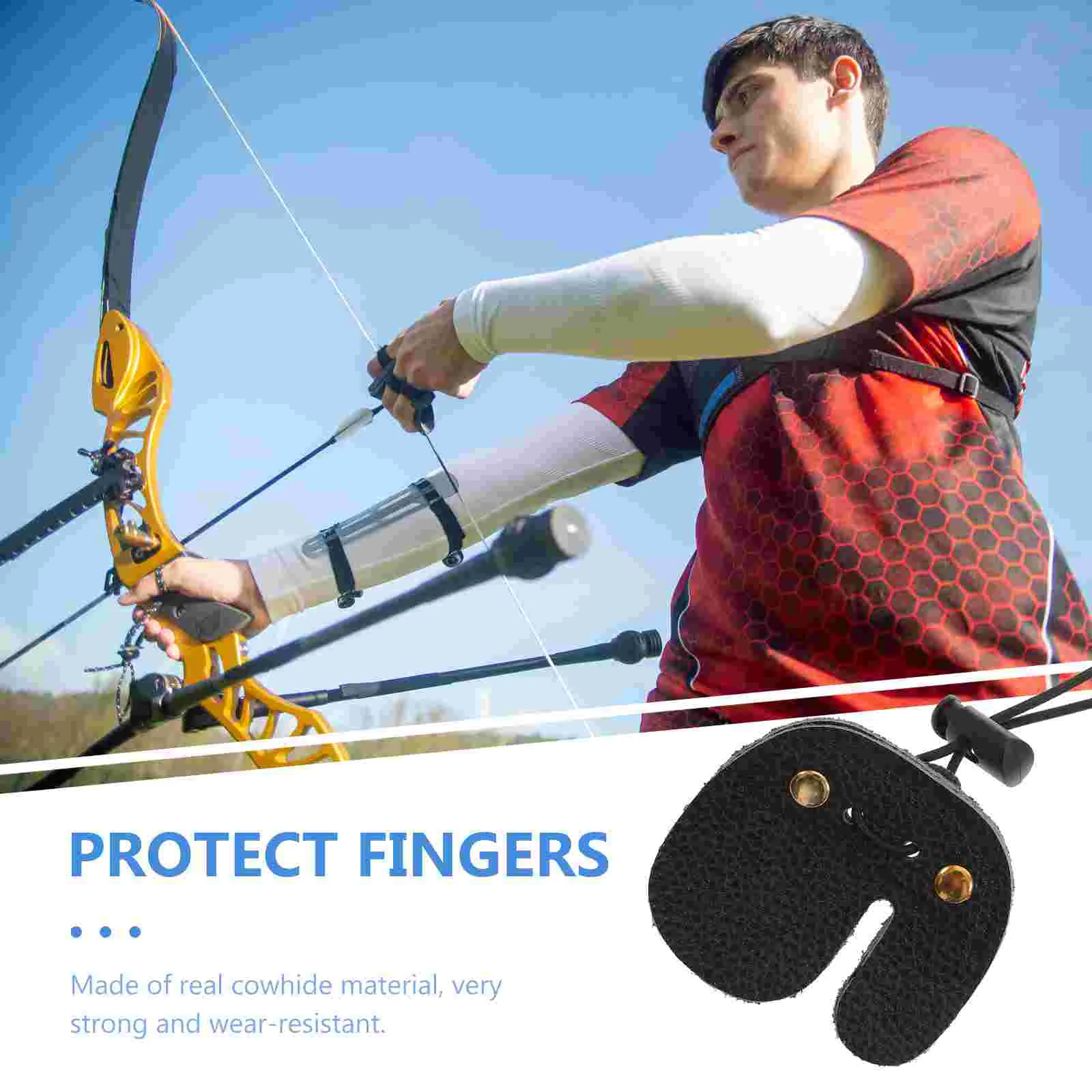 

Archery Finger Tab Genuine Cow Tabs Finger Saver Protect Guard
