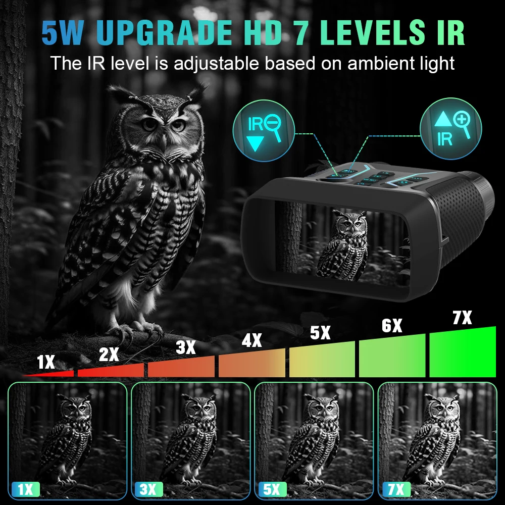 4K Night Vision Binoculars 4.5 inches HD screen Hunting Binoculars for Adults wi