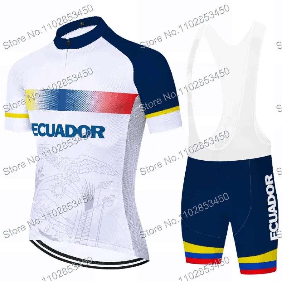 Ecuador Team Pro Cycling Jersey Set Mens Spring Autumn Clothing Suit Long Sleeve MTB Bike Road Pants Bib Ropa Ciclismo