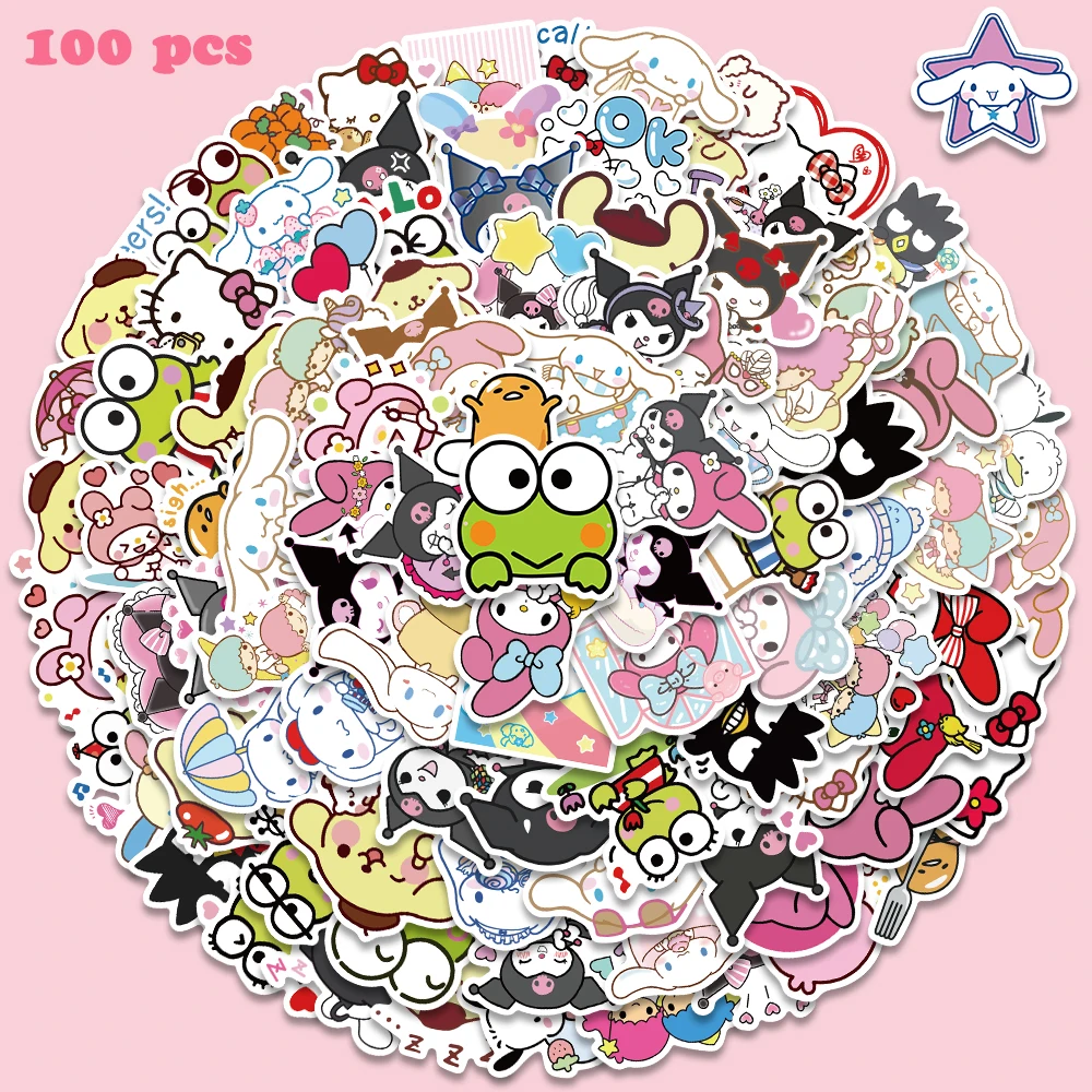 10/50/100pcs Cute Cat Rabbit Frog Graffiti Stickers Cartoon Decals for Laptop Guitar Suitcase Scrapbook Phone Sticker Kids Toy