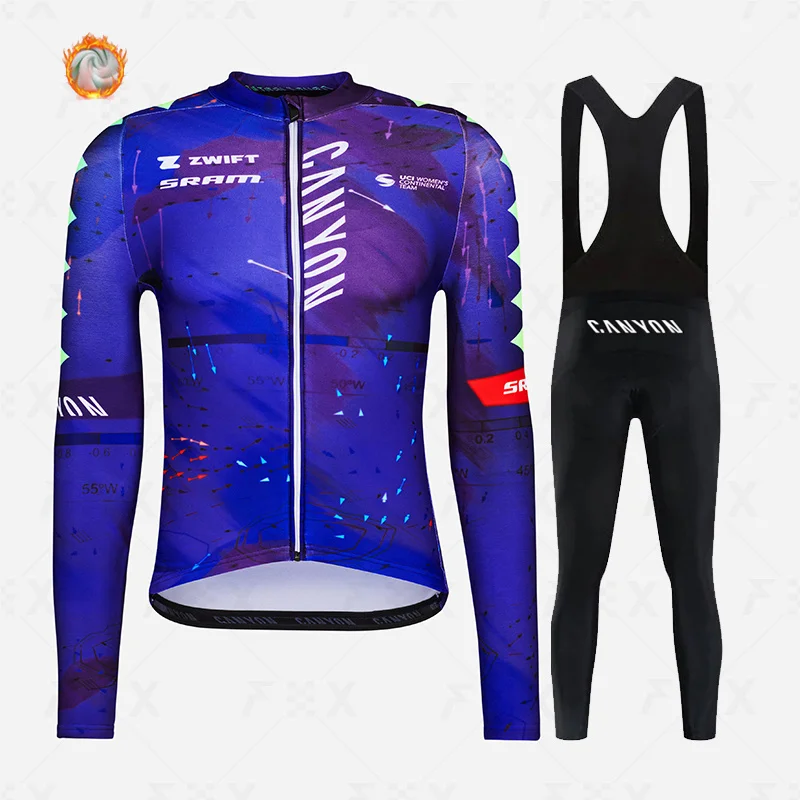 2023 canyon Inverno Velo Térmico Ciclismo Jersey Set Homens Longo ...