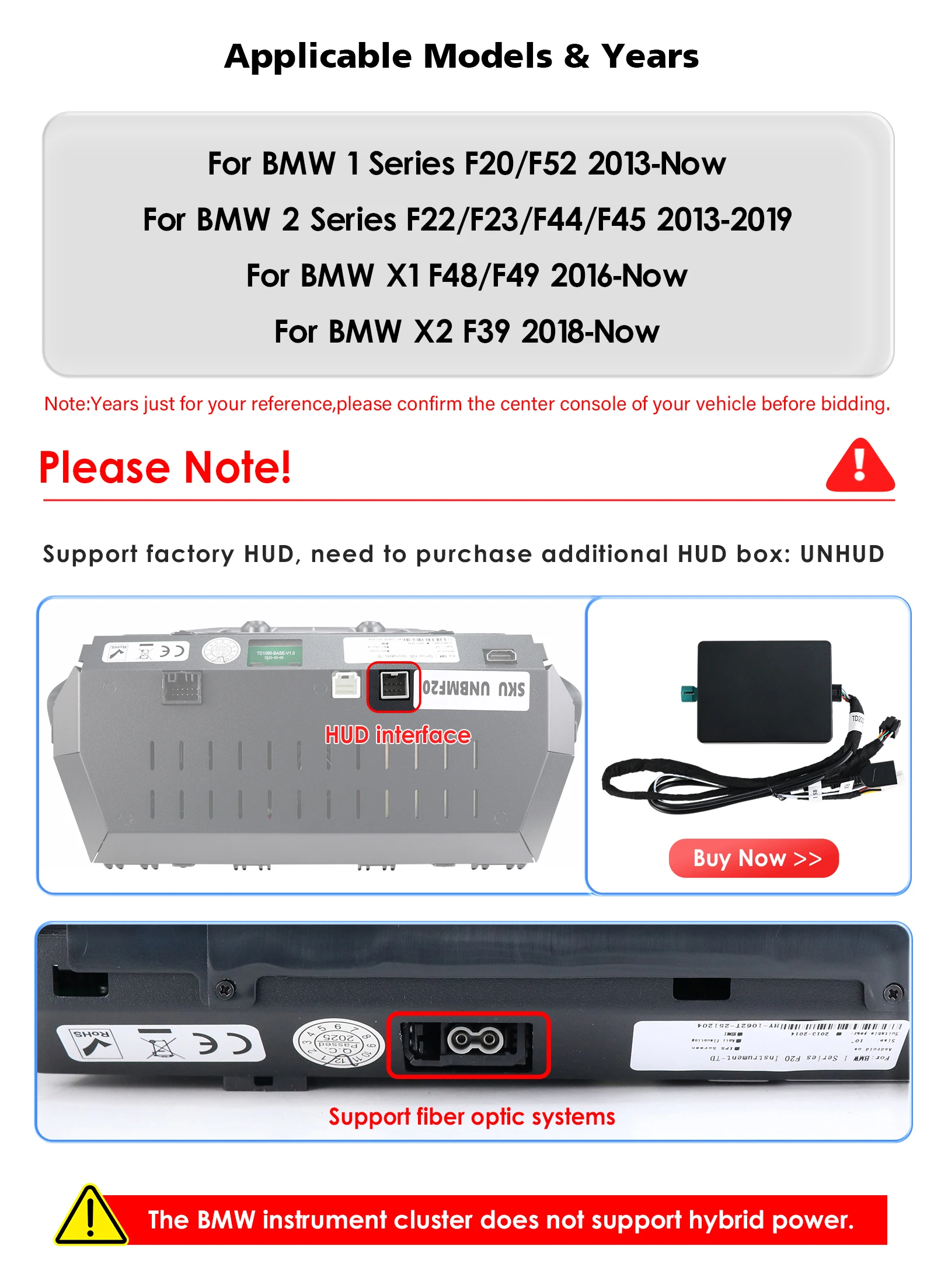 10인치 자동차 대시보드 패널 다중 내부 계기판 Ul Linux 시스템 (BMW 1/2 시리즈 F20/F52/F22/F23/F44/F45, BMW X1/X2 F48/F49/F39 용)