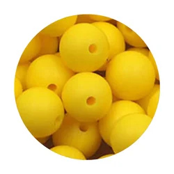 Silicone Round Focal Beads Set - DIY Jewelry Crafting Kit (50 pcs) - 9mm 50pcs (Yellow)