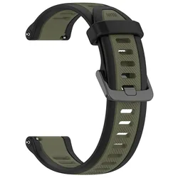 Quick Release 20mm Silicone Watch Strap - Vibrant Bracelet (Black Green)