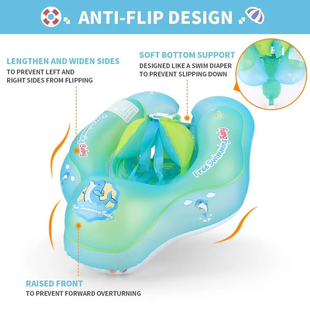 Baby Swimming Ring Float Kids Waist Inflatable Swim Pool Toys Infant Floater Lying Circle Ring Toddler Bathing Accessories
