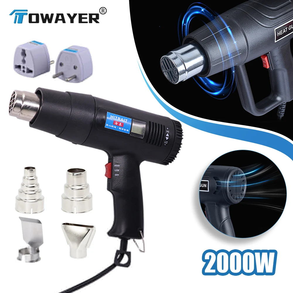 

2000W LCD/NO LCD Electric Hot Air Gun Power Tool Heat Gun Variable Temperature Hair Dryer Soldering Wrap Blower Heater DIY Tool