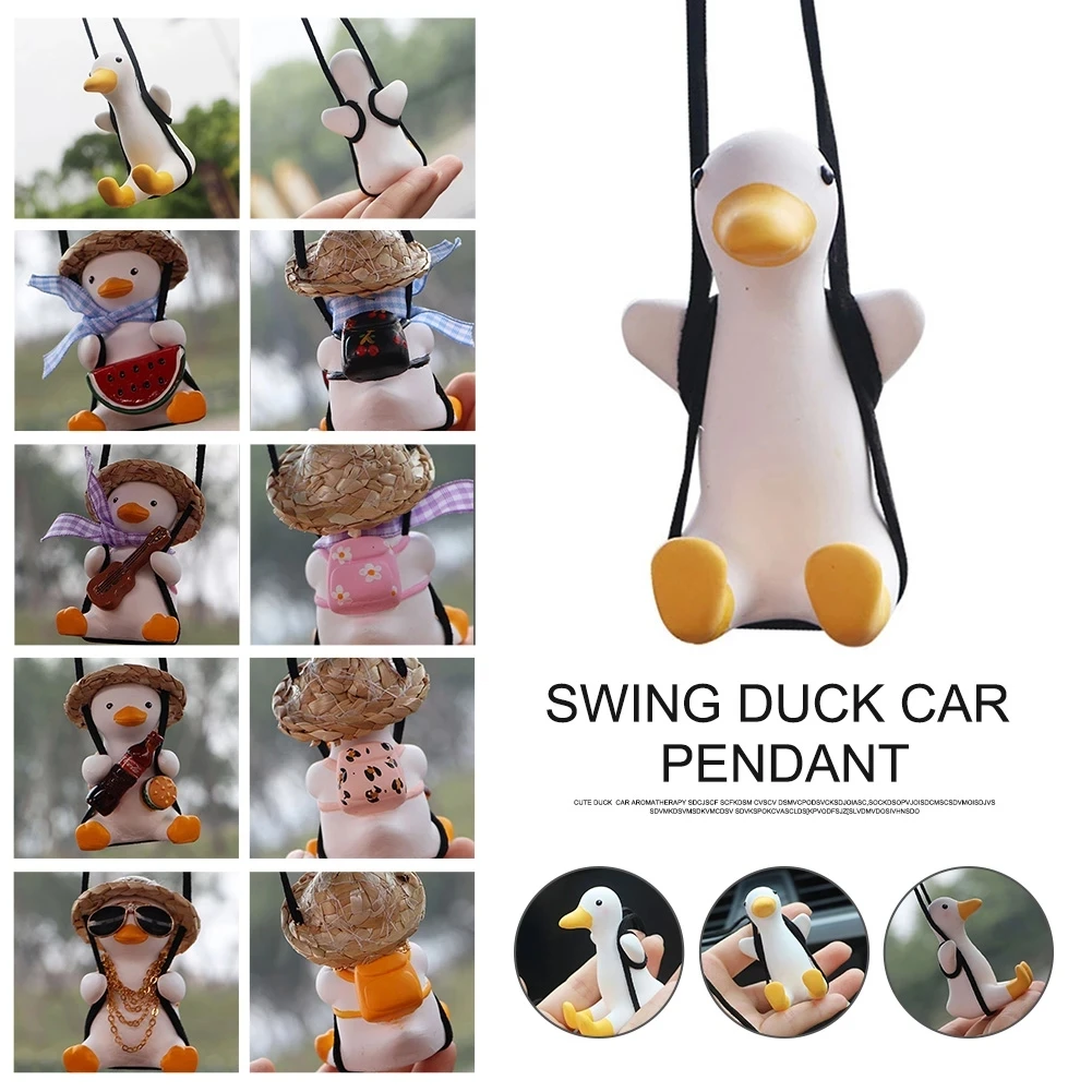 Swinging Duck Car Accessory Motorcycle Car Pendants Swinging Car Duck Swing  In The Car Duckling With