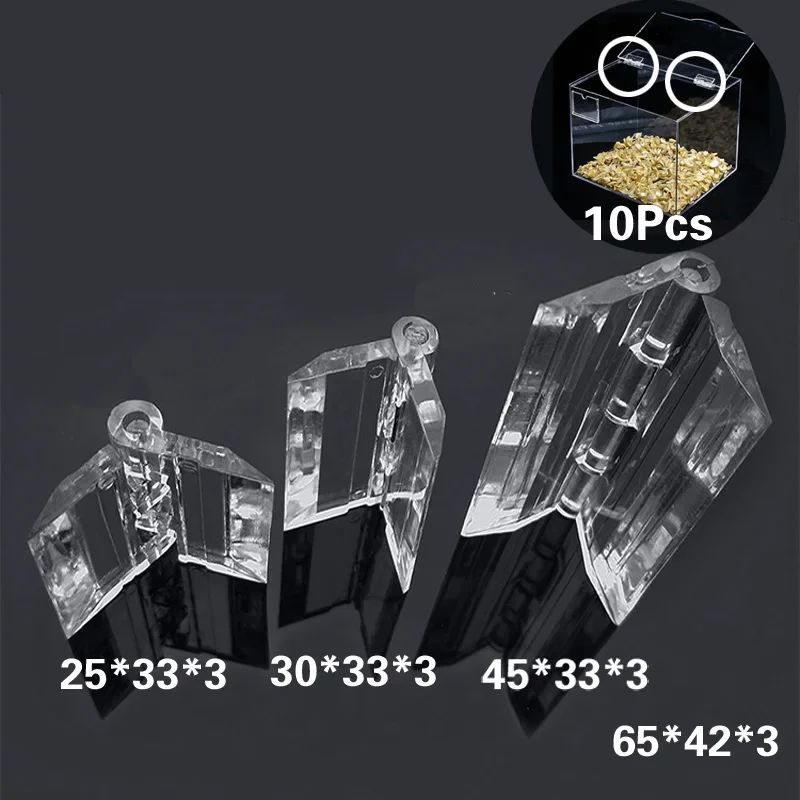 Transparent Plastic Folding Hinges Durable Clear Acrylic Hinge Tools Cabinet Hardware Furniture Cabinet Door Hinges 10Pcs
