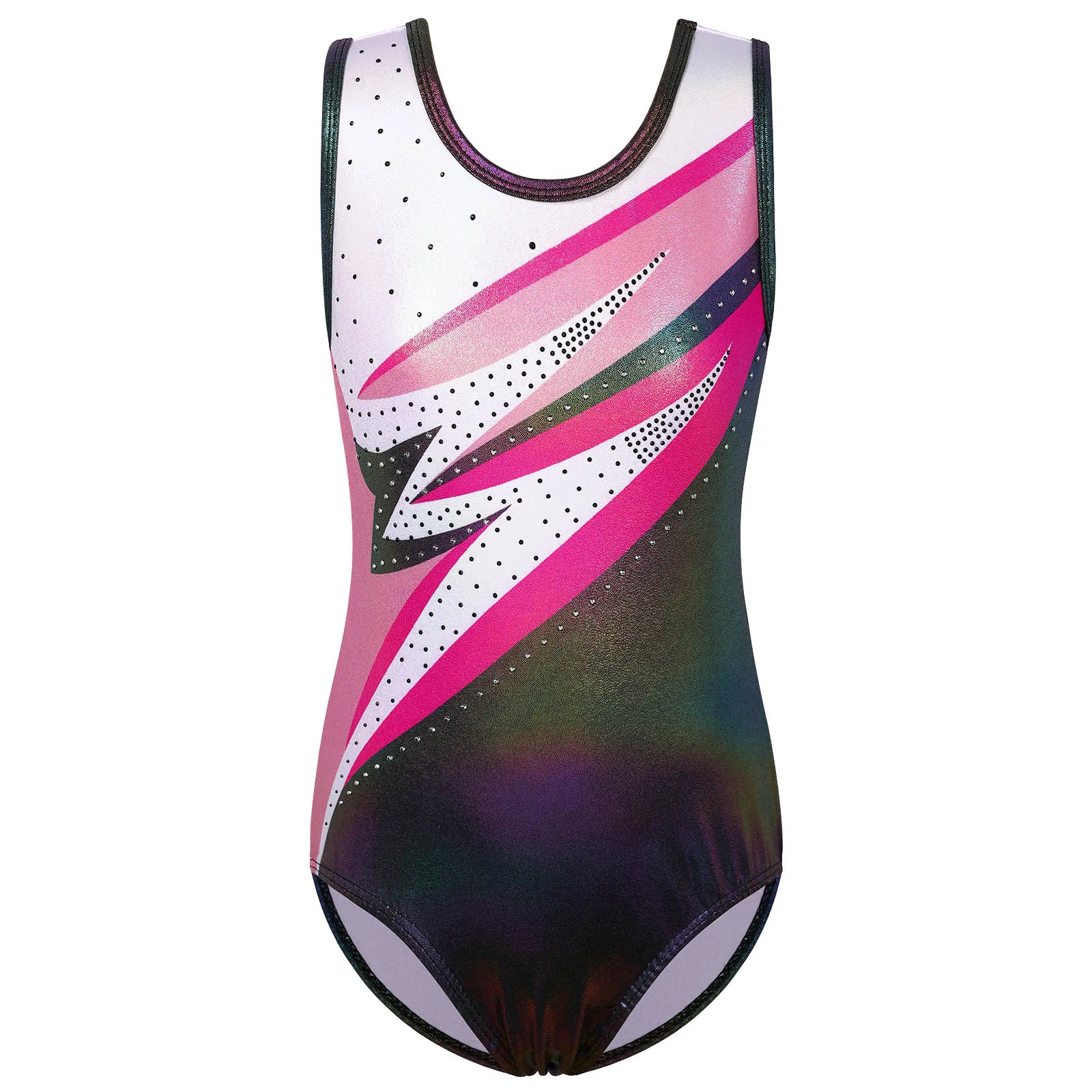 Gradient Color Ballet Leotard for Girls Sleeveless Bodysuit for Practice Performance Dancewear