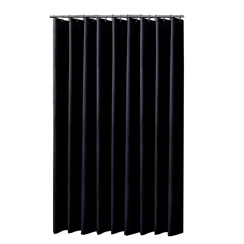 Black Shower Curtains Waterproof Fabric For Bathroom Bathtub With Hooks