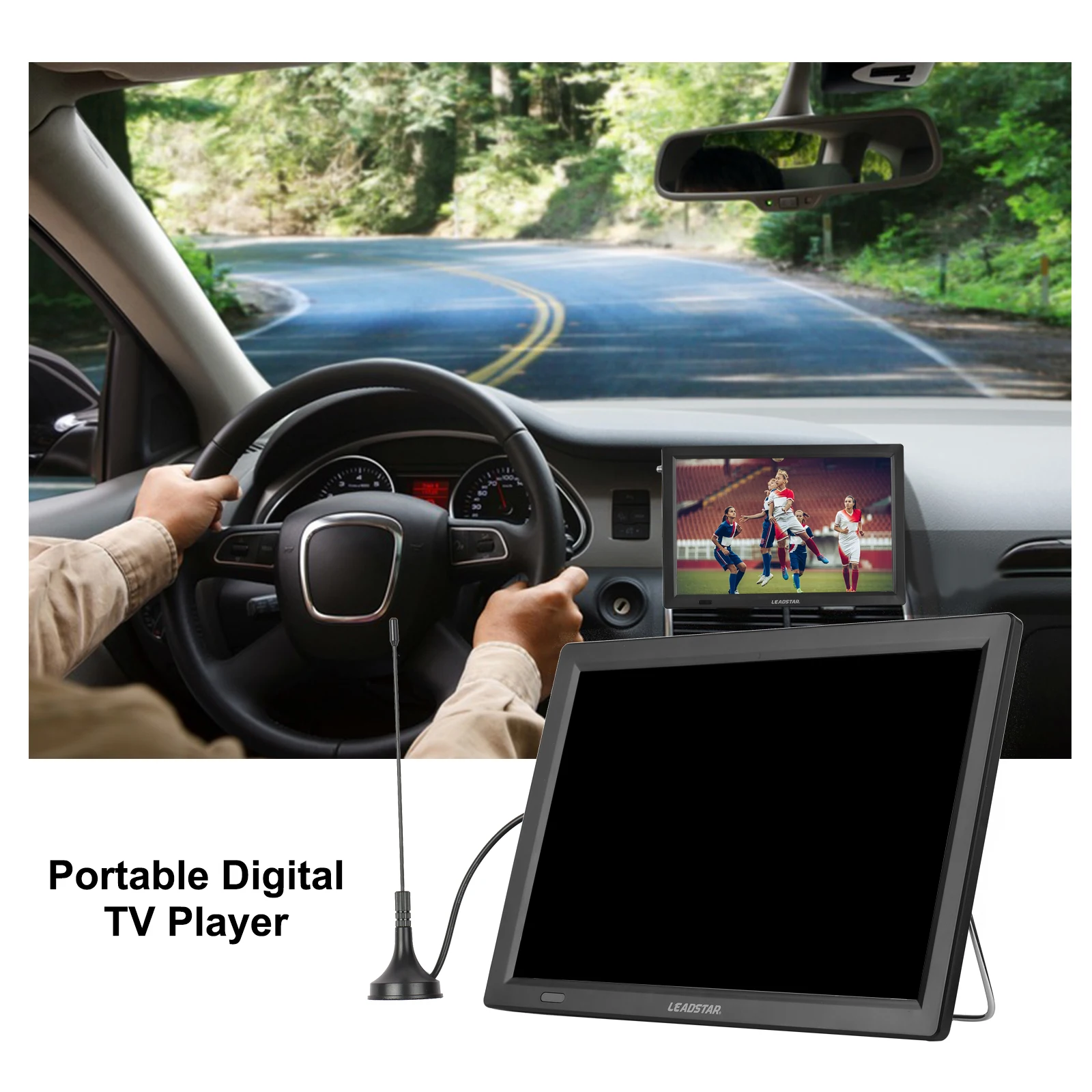 LEADSTAR Mini TV Portable 14inch HD Built in DVB-T2 Digital Tuner Full Compatible With DVB T2/H265/Hevc/Dolby AC3 DVBT H264