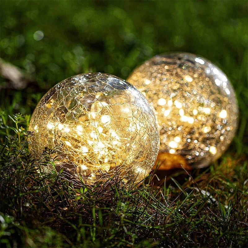 LED Solar Lawn Lights Outdoor Waterproof Cracked Glass Light For Holiday Courtyard Path Park Garden Decoration Solar Lamp