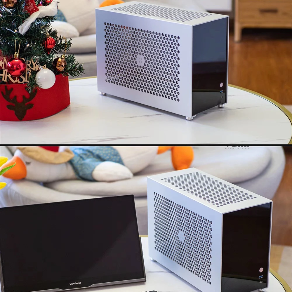 B5 ITX 알루미늄 합금 컴퓨터 케이스, ITX 메인보드 지원, SFX 전원 공급 장치, 240mm 수냉식, 풀아웃 섀시 디자인