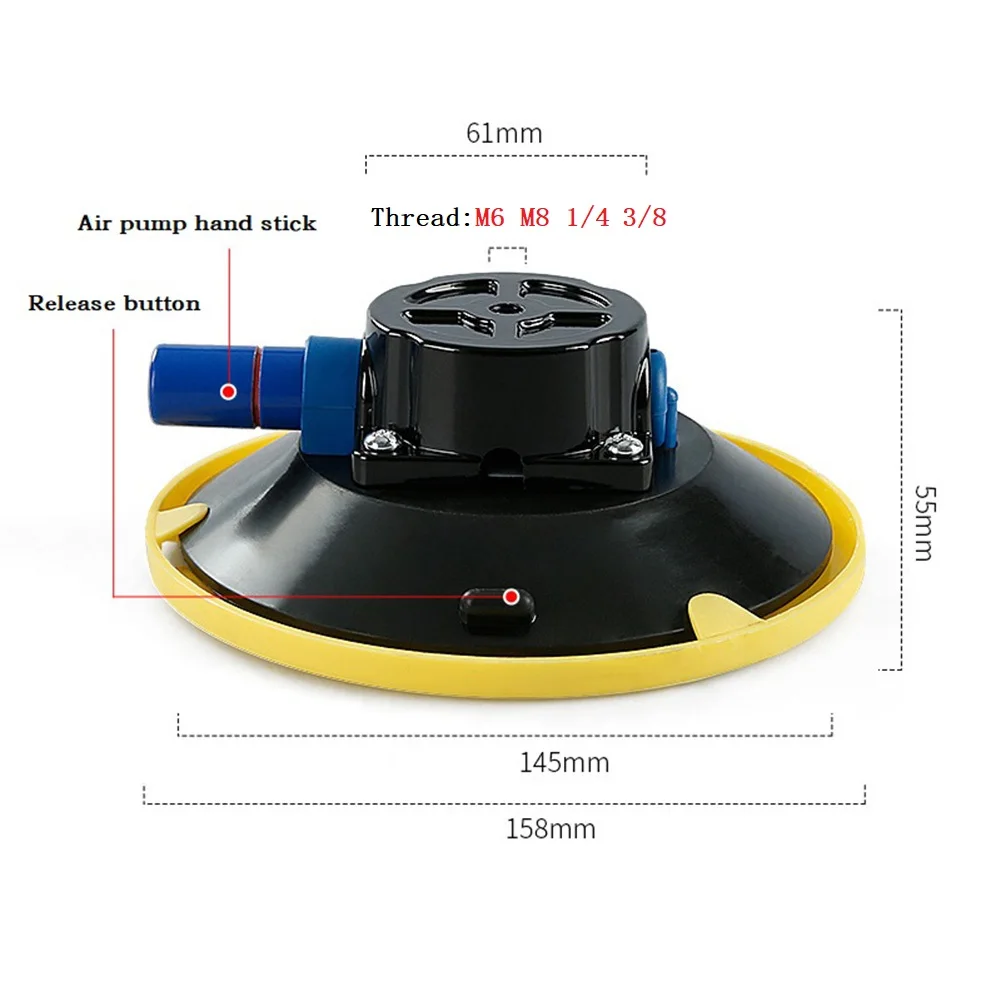 6 Inch Vacuum Suction Cups Mount Base Hand Pump Glass Sucker Auto Repair Tools For Tile Adsorption Granite Glass Lifting Tool