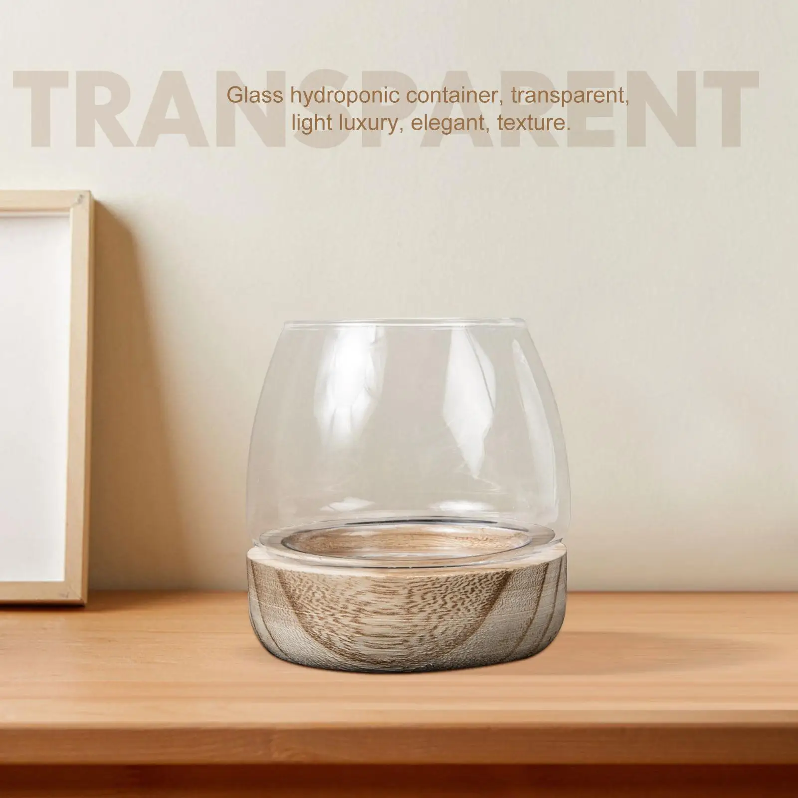 Glass Vase Fish Tank Wooden Base Home Decor Small chid Planter Aquarium Storage 50ml Plant Terrariums Bottle 3